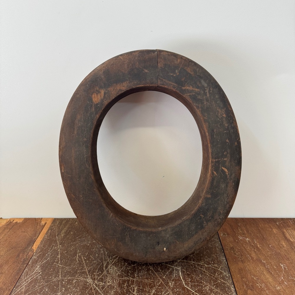 Antique Wooden Block Hat Brim Mold Millinery Form